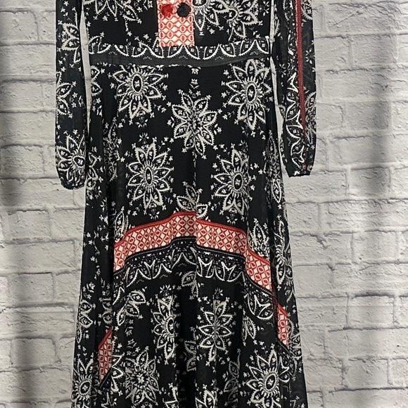 Sheryl Crow Boho Floral Print Maxi Dress with Sheer Sleeves - Picture 3 of 16